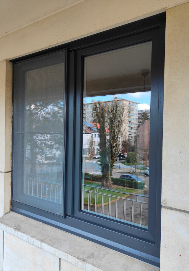 Moustiquaire sur châssis PVC Schuco gris anthracite